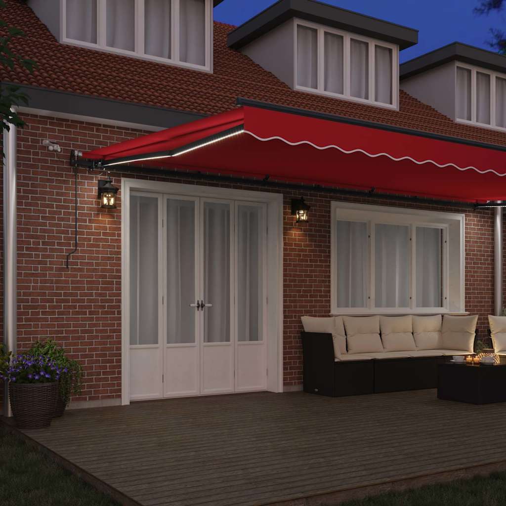 Tecido de Toldos com Vermelho 600 × 300 cm Poliéster