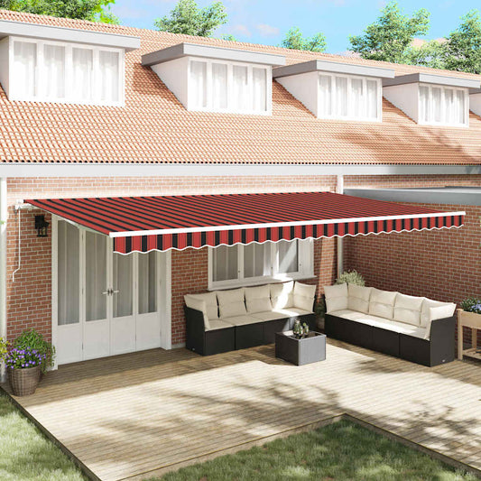 Toldo Retrátil 600 × 350 cm laranja e castanho