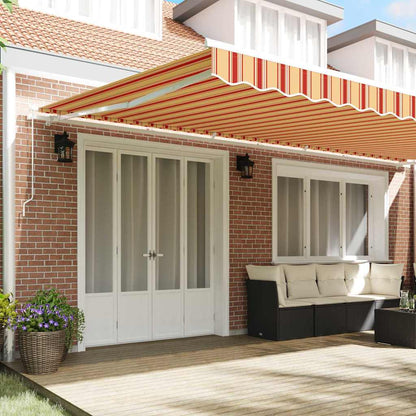 Toldo Retrátil Amarelo e Laranja 600 × 350 cm Poliéster, Metal