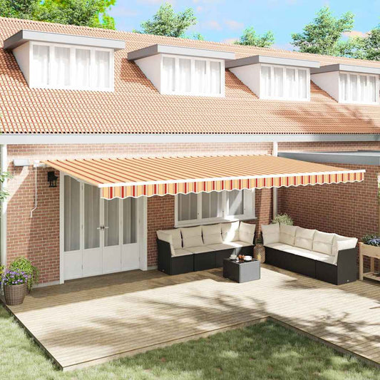 Toldo Retrátil com Manual amarelo e laranja 600 ×350 cm tecido