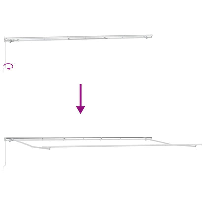 Toldo Retrátil Riscas Multicolor 600 × 350 cm Poliéster e Metal