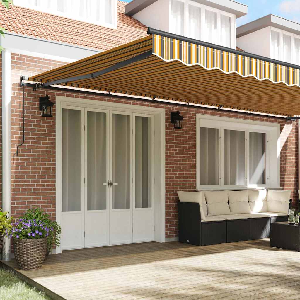 Toldo Retrátil Manual Multicolor 600 × 350 cm tecido