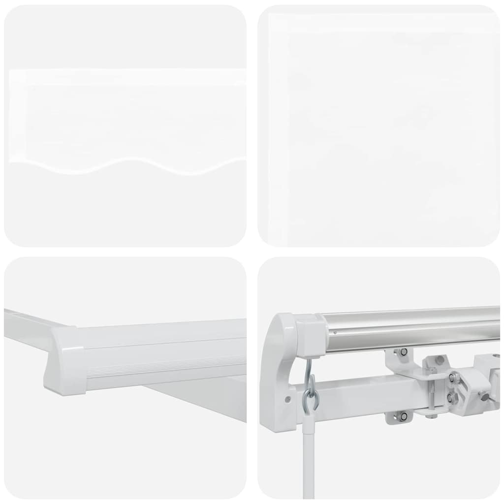 Toldo Retrátil Manual Branco 600 × 350 cm Poliéster e Metal