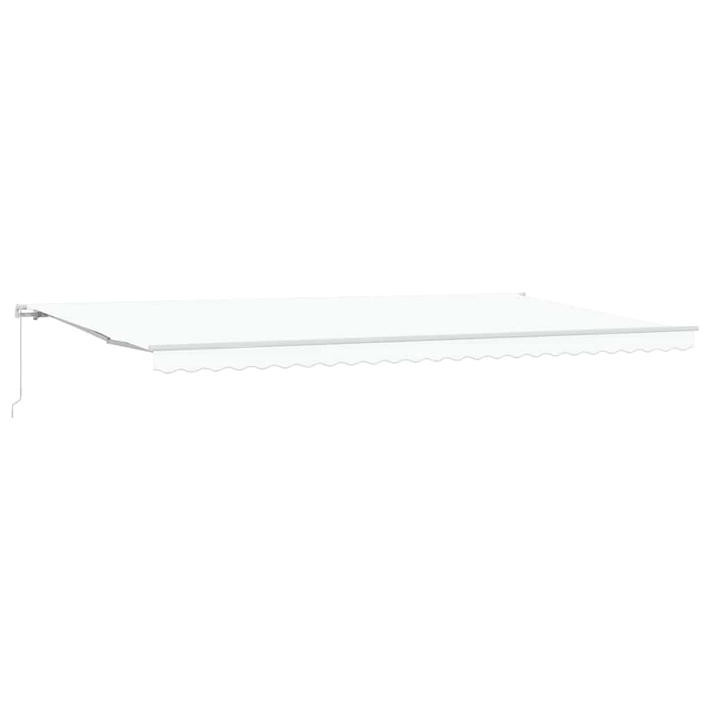 Toldo Retrátil Manual Branco 600 × 350 cm Poliéster e Metal