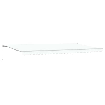 Toldo Retrátil Manual Branco 600 × 350 cm Poliéster e Metal