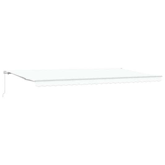Toldo Retrátil Manual Branco 600 × 350 cm Poliéster e Metal