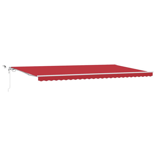 Toldo Retrátil Vermelho 600 × 350 cm Tecido e Metal