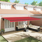 Toldo Retrátil Manual Vermelho 600 × 350 cm tecido
