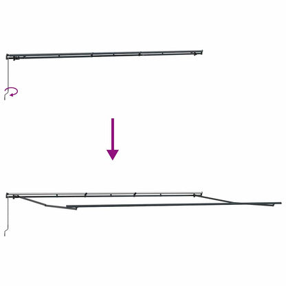 Toldo Retrátil Manual Vermelho 600 × 350 cm tecido