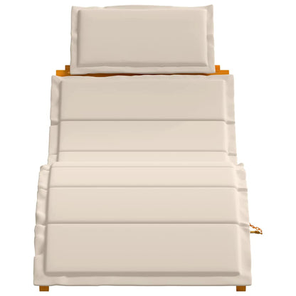 Espreguiçadeira com almofada 2 pcs Branco 184 x 55 x 64cm