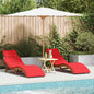 Espreguiçadeira com almofada 2 pcs Vermelho 184 x 55 x 64cm