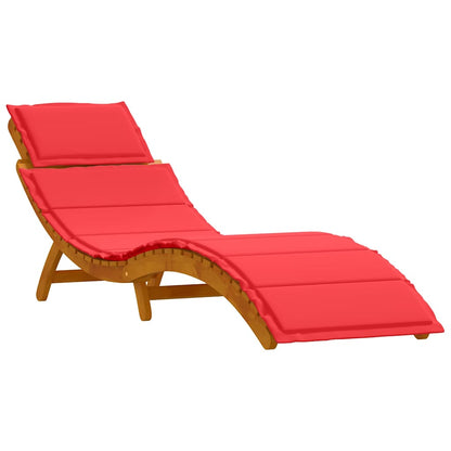 Espreguiçadeira com almofada 2 pcs Vermelho 184 x 55 x 64cm