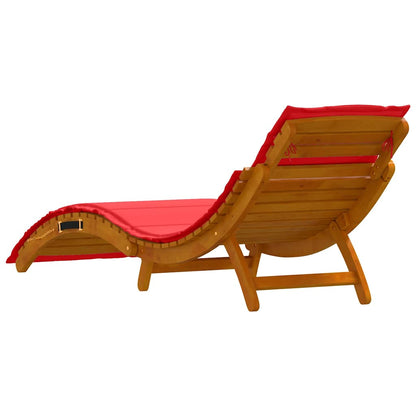 Espreguiçadeira com almofada 2 pcs Vermelho 184 x 55 x 64cm