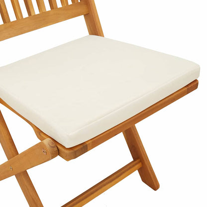 Cadeira Dobrável com almofada 2 pcs Branco 49 x 57,5 x 92cm