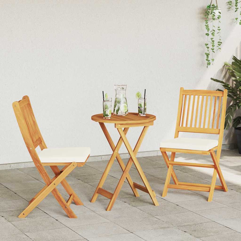 Cadeira Dobrável com almofada 2 pcs Branco 49 x 57,5 x 92cm