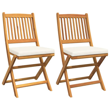 Cadeira Dobrável com almofada 2 pcs Branco 49 x 57,5 x 92cm