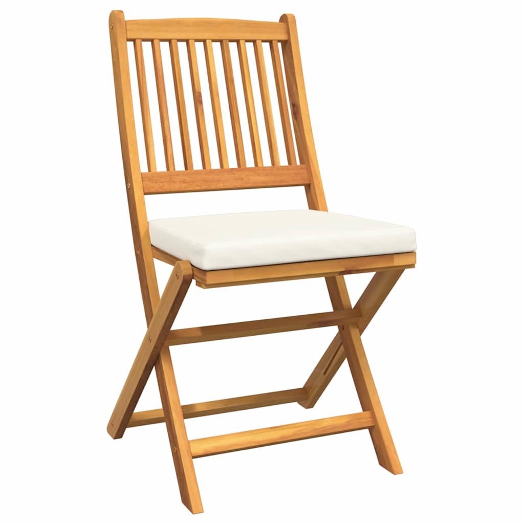 Cadeira Dobrável com almofada 2 pcs Branco 49 x 57,5 x 92cm
