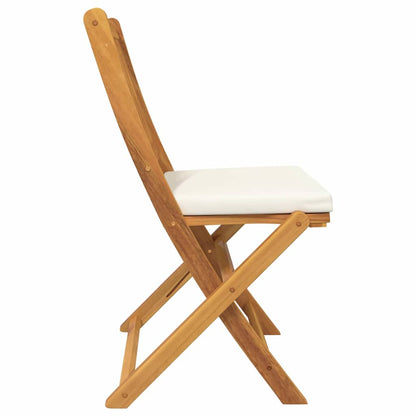 Cadeira Dobrável com almofada 2 pcs Branco 49 x 57,5 x 92cm