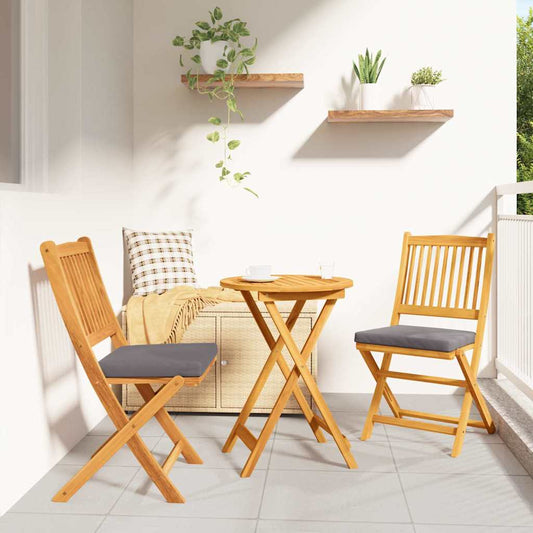 Cadeira Dobrável com almofada 2 pcs Cinzeto 49 x 57,5 x 92cm