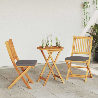 Cadeira Dobrável com almofada 2 pcs Cinzeto 49 x 57,5 x 92cm
