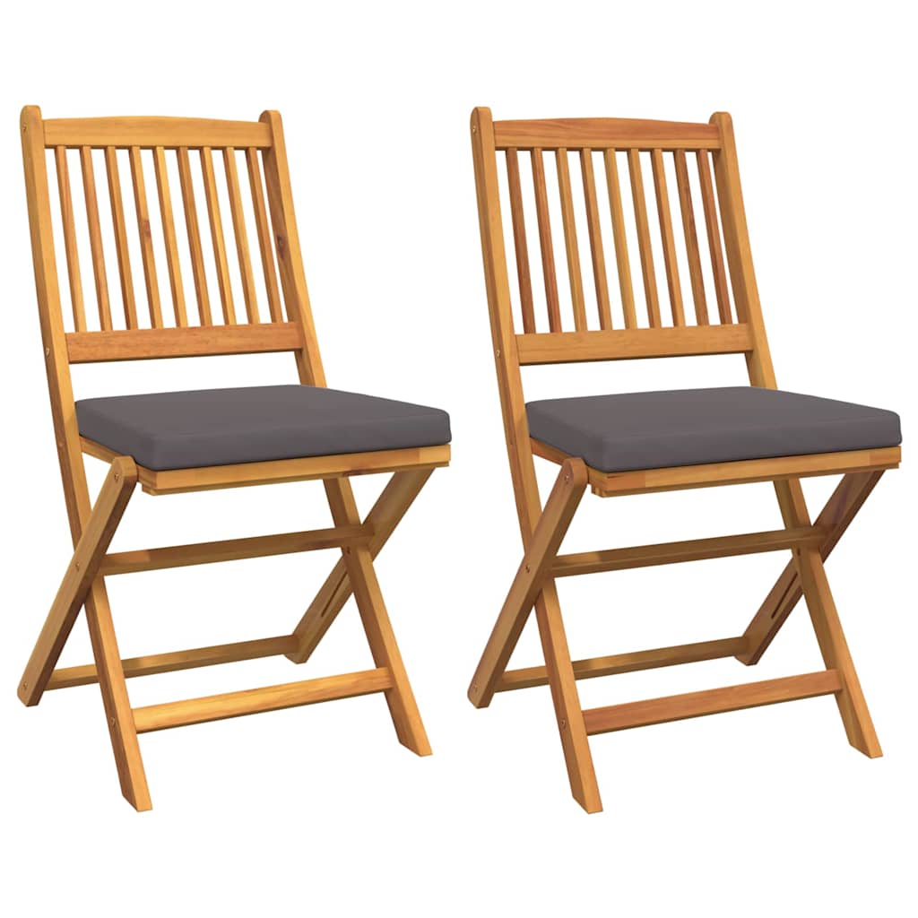 Cadeira Dobrável com almofada 2 pcs Cinzeto 49 x 57,5 x 92cm