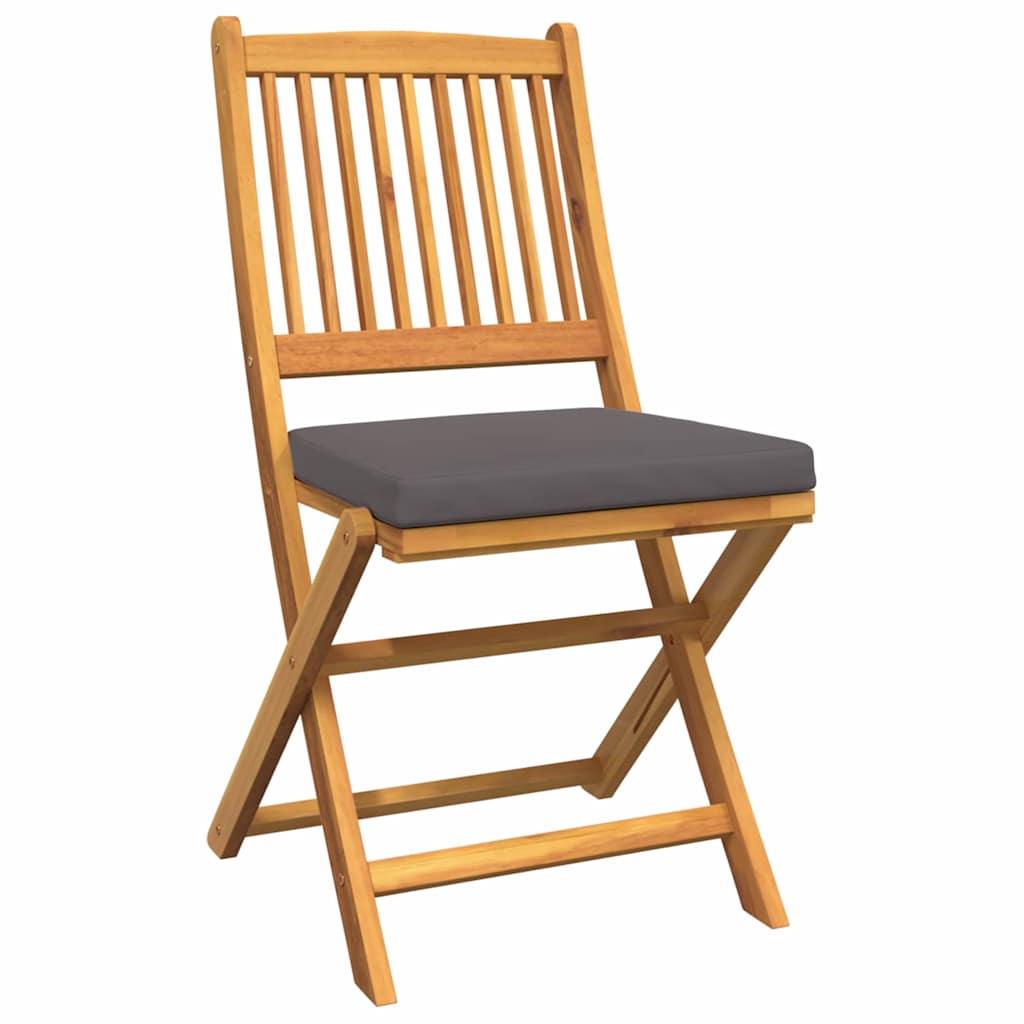 Cadeira Dobrável com almofada 2 pcs Cinzeto 49 x 57,5 x 92cm