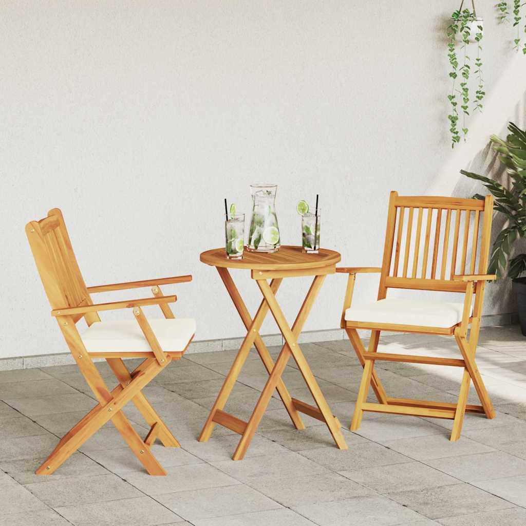 Cadeira Dobrável com almofada 2 pcs Branco 49 x 57,5 x 92cm