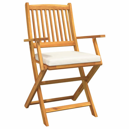 Cadeira Dobrável com almofada 2 pcs Branco 49 x 57,5 x 92cm