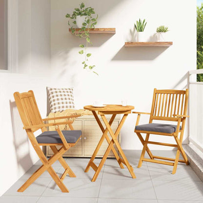 Cadeira Dobrável com almofada 2 pcs Cinzeto 49 x 57,5 x 92cm
