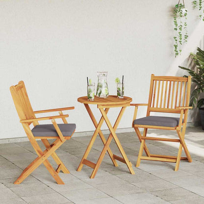 Cadeira Dobrável com almofada 2 pcs Cinzeto 49 x 57,5 x 92cm