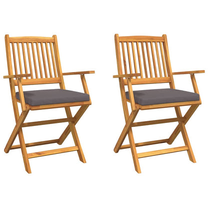 Cadeira Dobrável com almofada 2 pcs Cinzeto 49 x 57,5 x 92cm