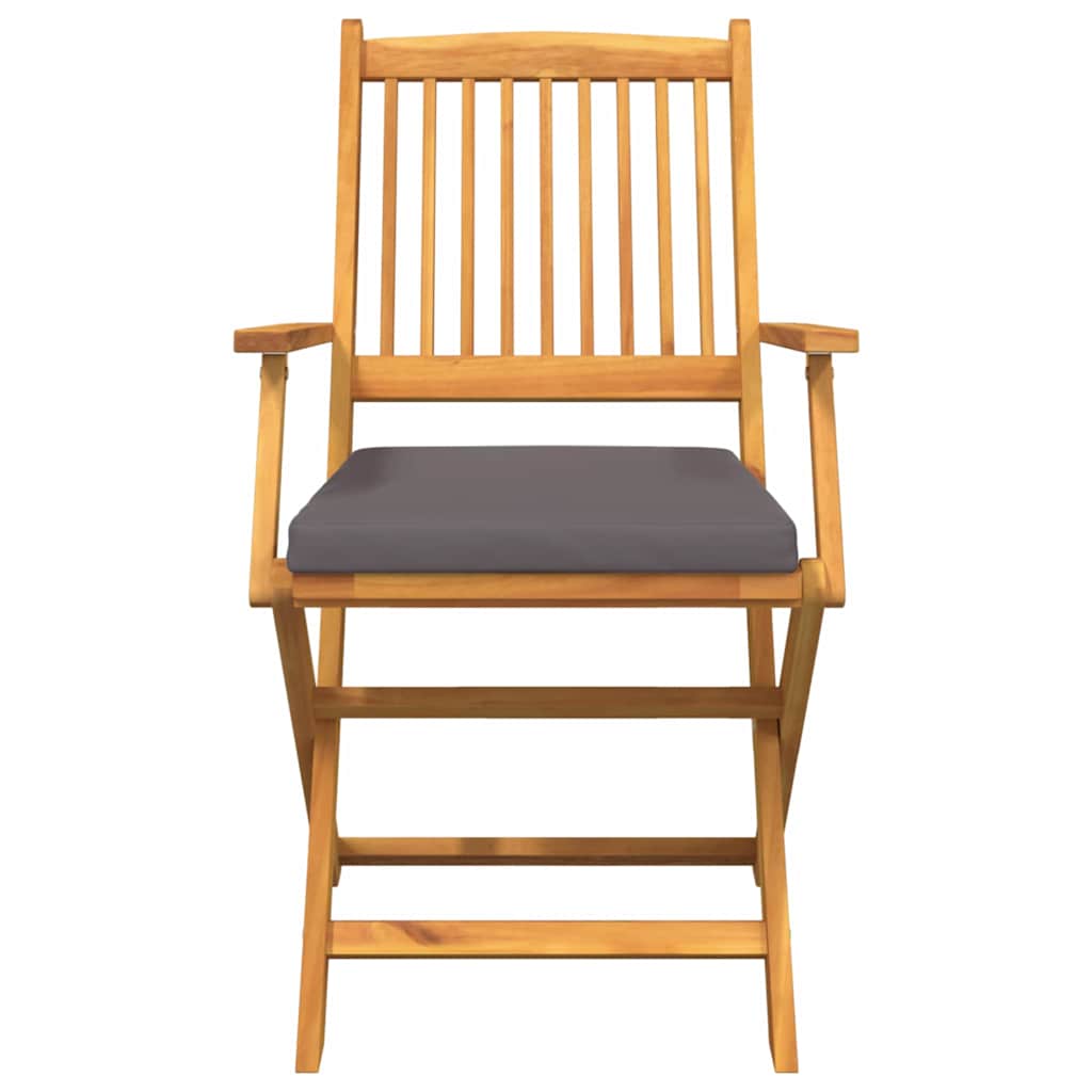Cadeira Dobrável com almofada 2 pcs Cinzeto 49 x 57,5 x 92cm