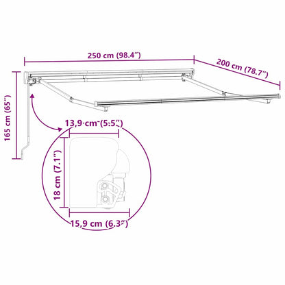 Estrutura de Toldo Manual Branco 2.5 x 2 m