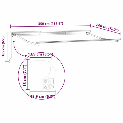 Estrutura de Toldo Manual Branco 3.5 x 2 m