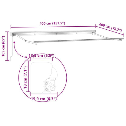 Estrutura de Toldo Manual Branco 4 x 2 m