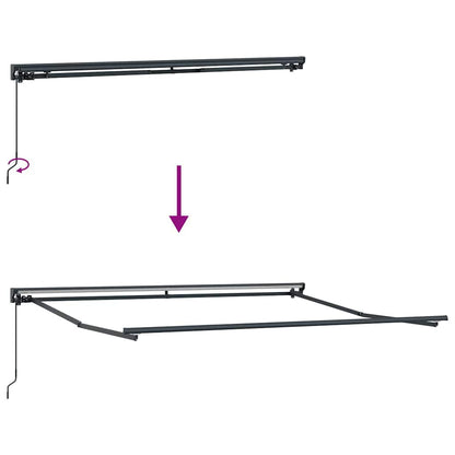 Estrutura de Toldo Manual Antracite 3,5 x 2,5 m