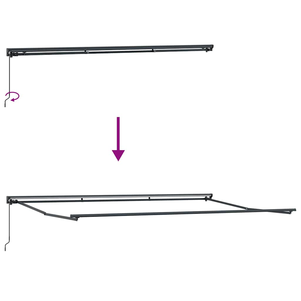 Estrutura de Toldo Manual Antracite 5 x 3 m