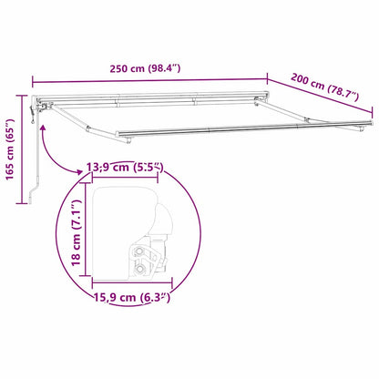 Estrutura de Toldo Branco 2.5 x 2 m