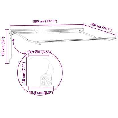 Estrutura de Toldo Branco 3.5 x 2 m