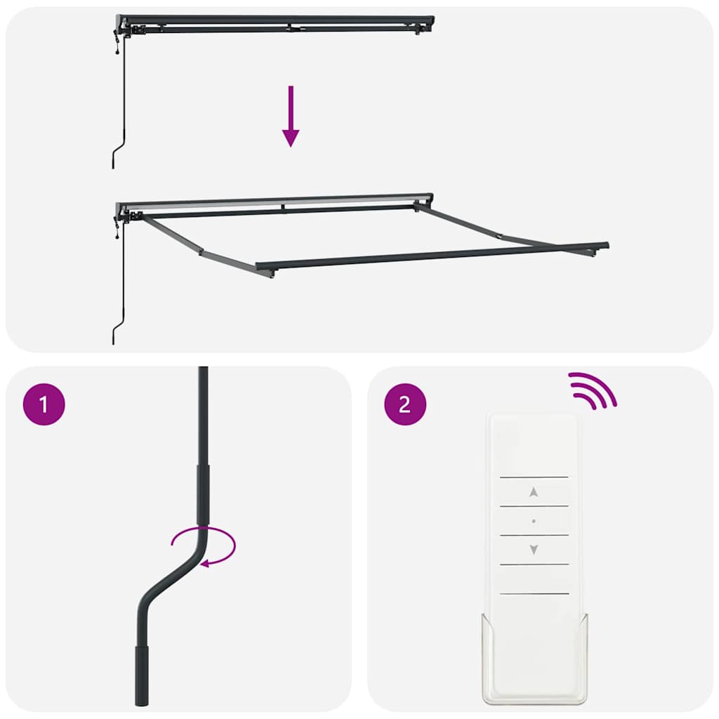 Estrutura de Toldo Antracite 3,5 x 2,5 m