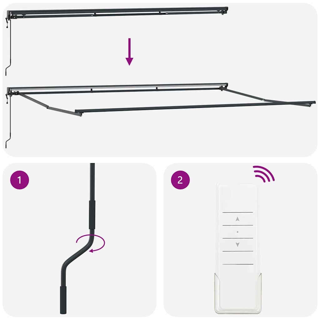 Estrutura de Toldo Antracite 5 x 3 m