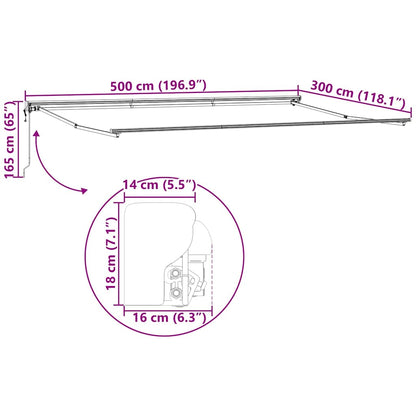 Estrutura de Toldo Antracite 5 x 3 m