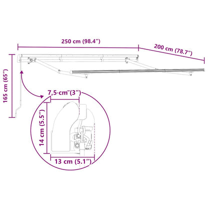 Estrutura de Toldo Branco 2.5 x 2 m Metal