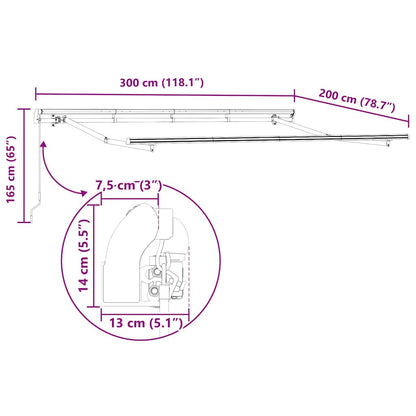 Estrutura de Toldo Antracite 3 x 2 m Metal