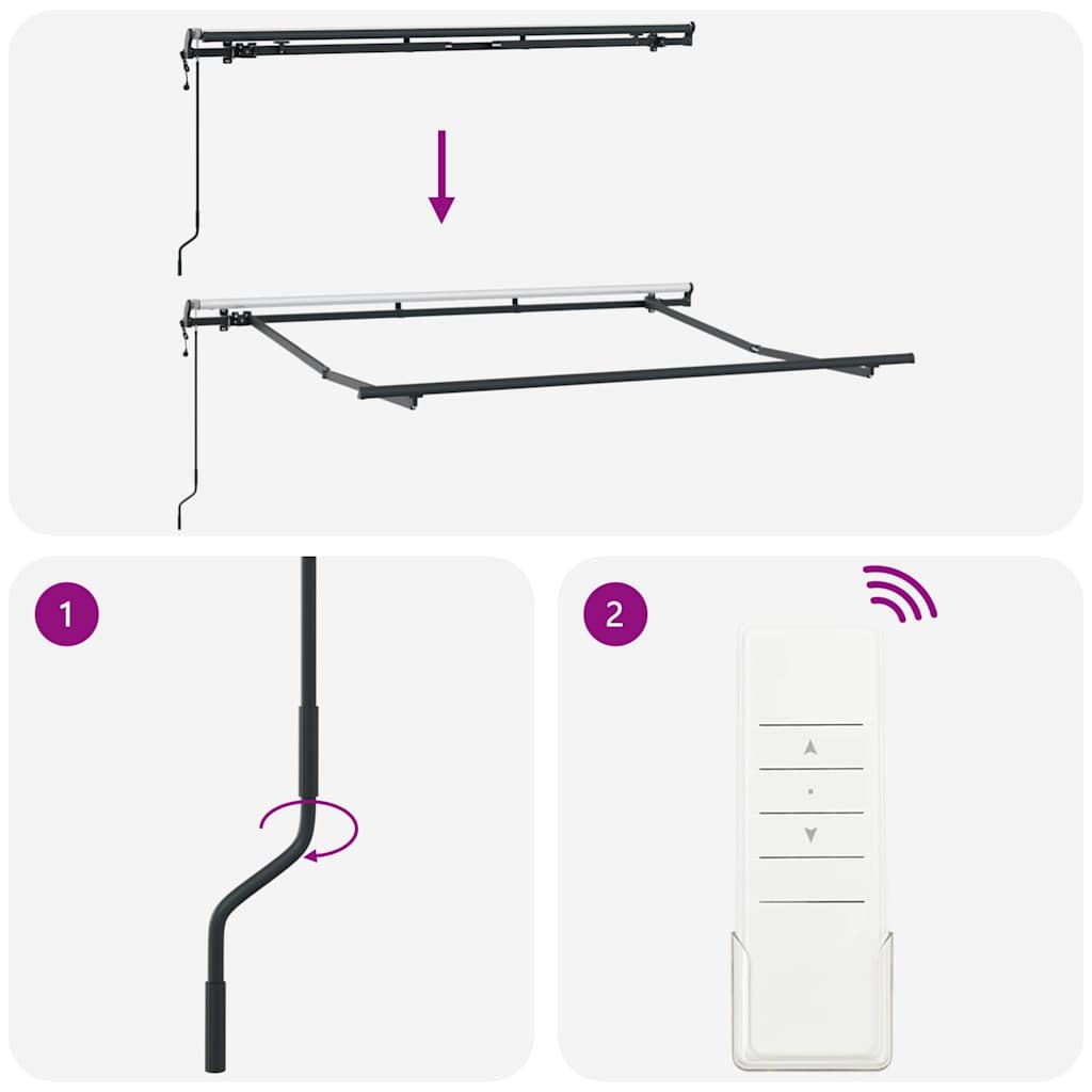 Estrutura de Toldo Antracite 3 x 2 m Metal