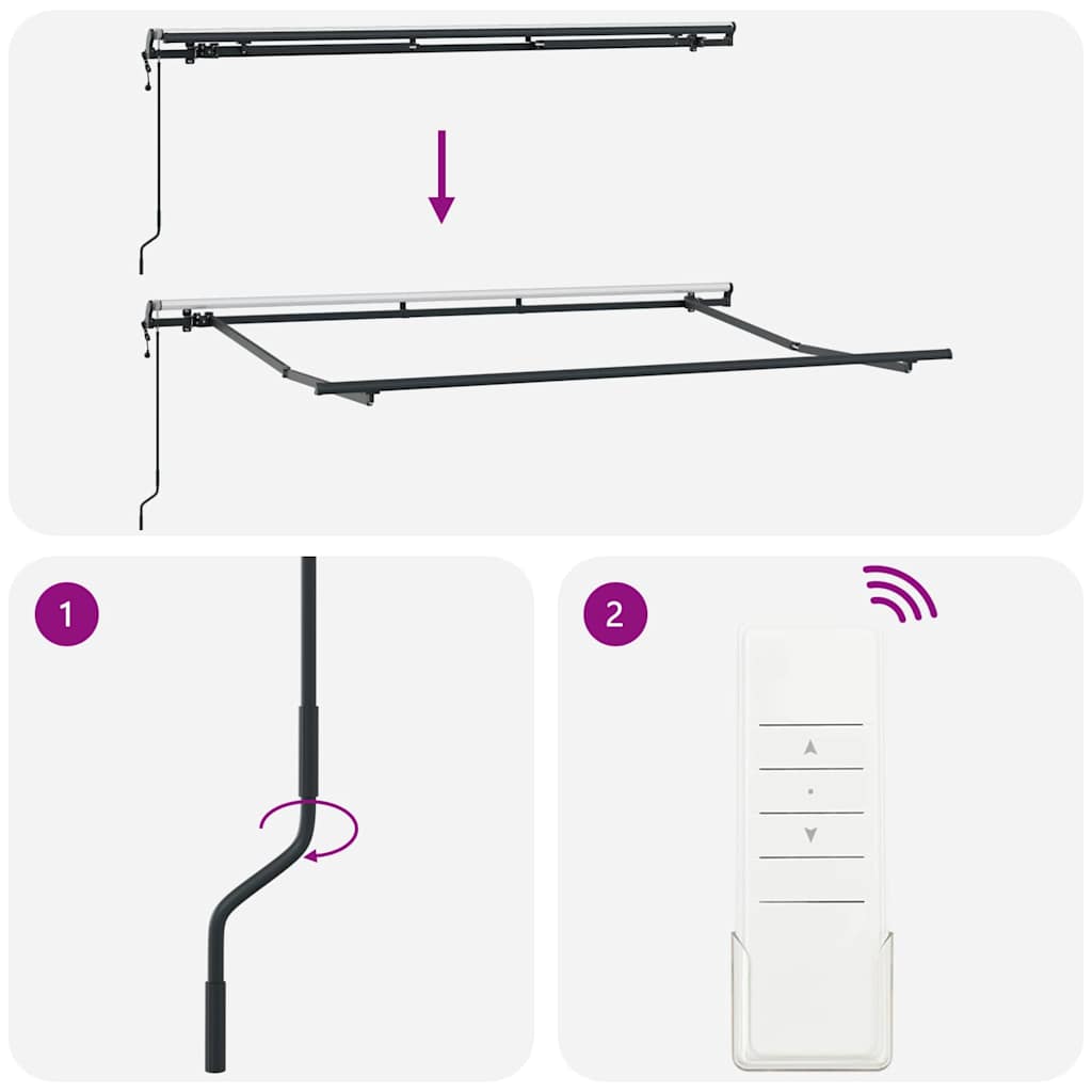 Estrutura de Toldo Antracite 3.5 x 2 m Metal
