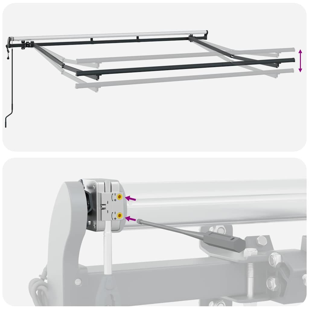 Estrutura de Toldo Antracite 3.5 x 2 m Metal
