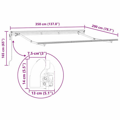 Estrutura de Toldo Antracite 3.5 x 2 m Metal