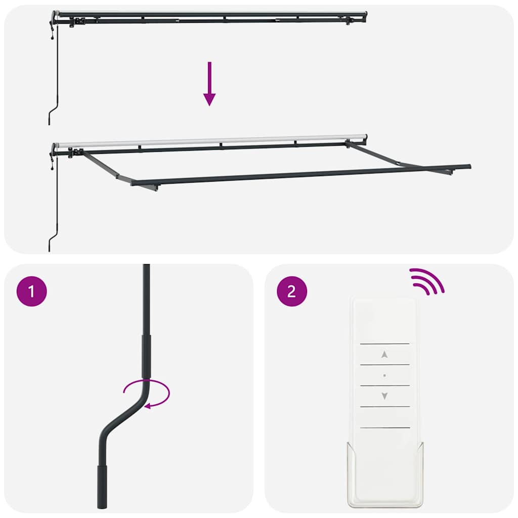 Estrutura de Toldo Antracite 4 x 2 m Metal