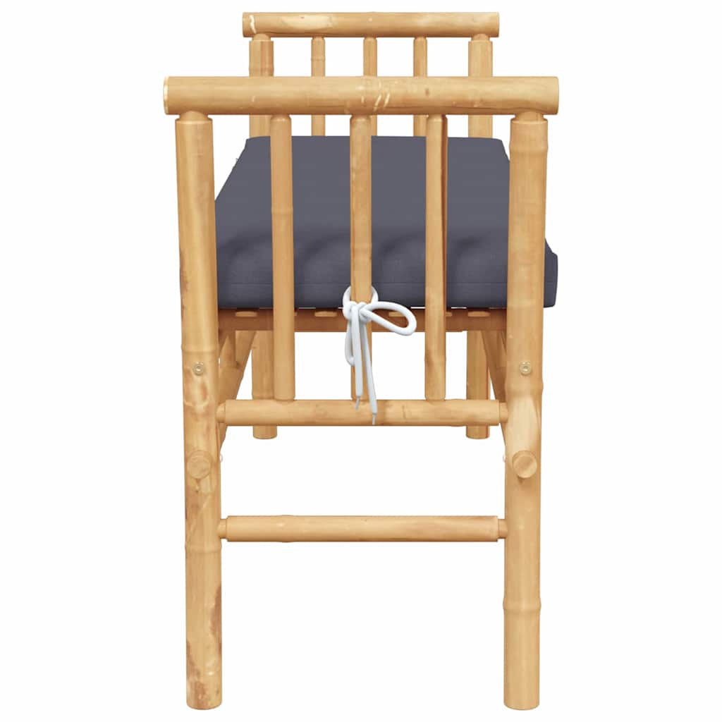 Banco de jardim com almofada Castanho 110 x 38 x 65cm Bambu